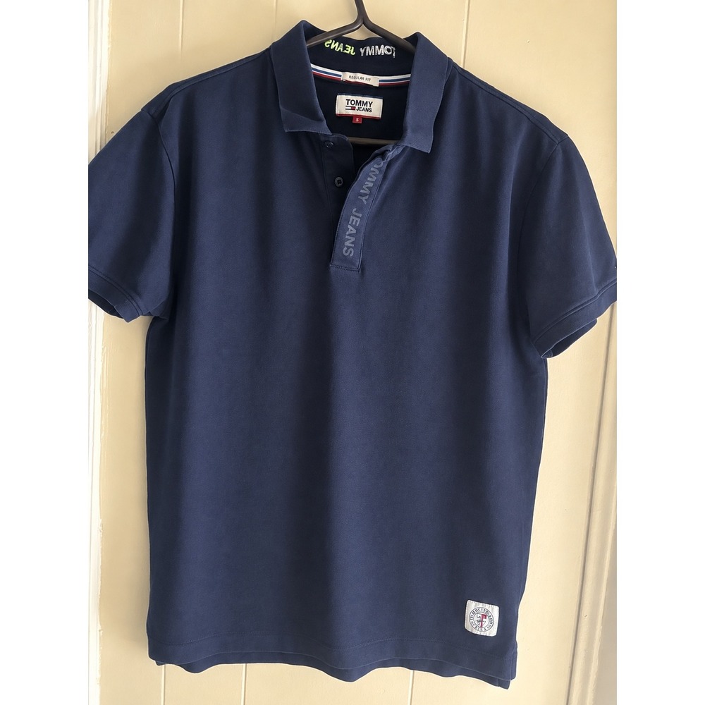 Tommy Jeans Womens Navy Blue Regular Fit Short Sleeve Polo Shirt Size S